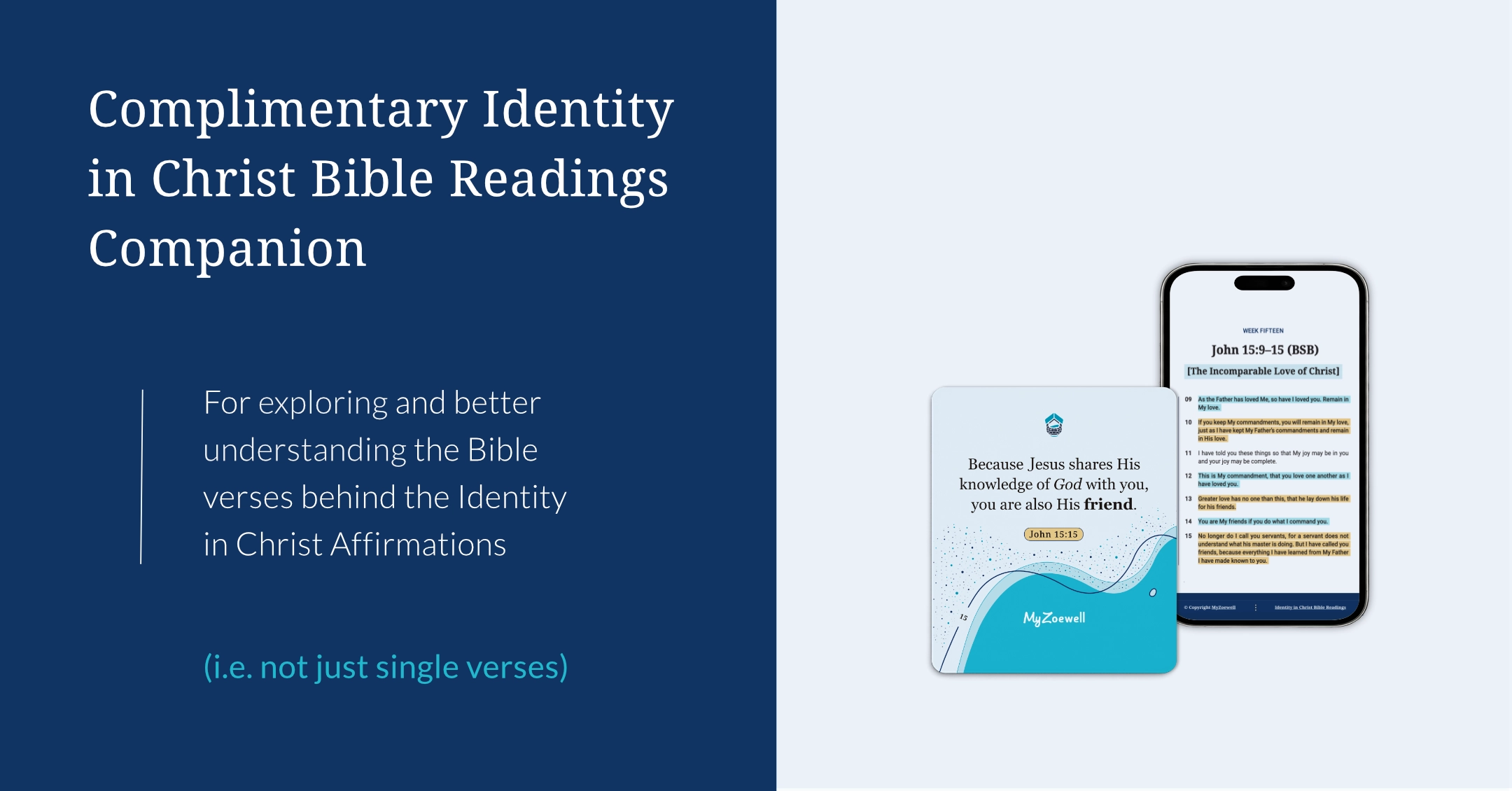 complimentary Identity in Christ Bible Readings companion for exploring the Bible verses behind Identity in Christ Affirmations